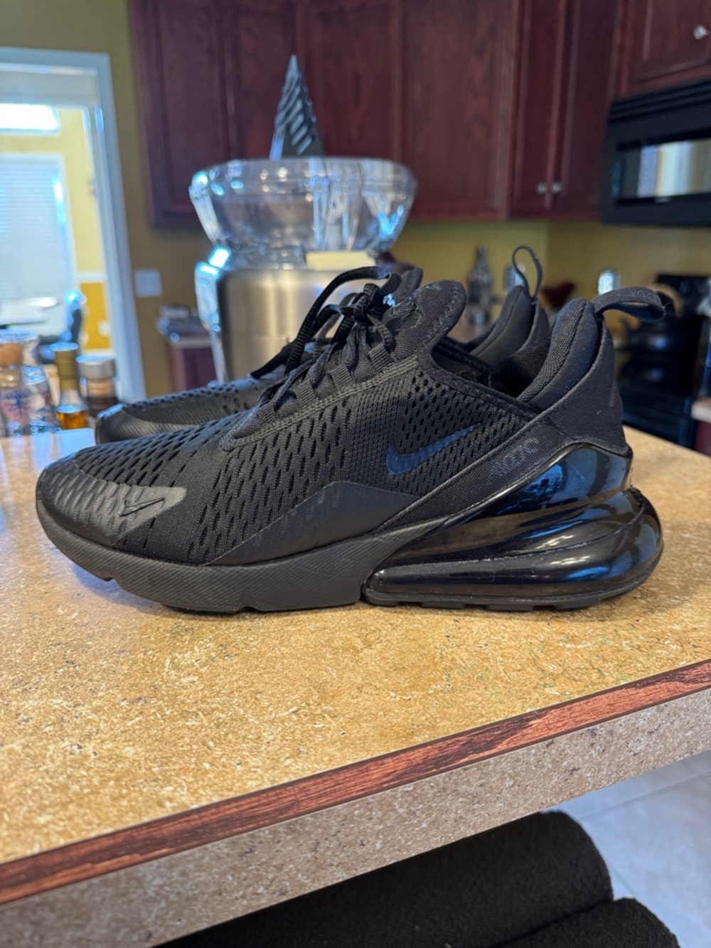 Nike All-Black Air Max 270-Style Athletic Sneakers